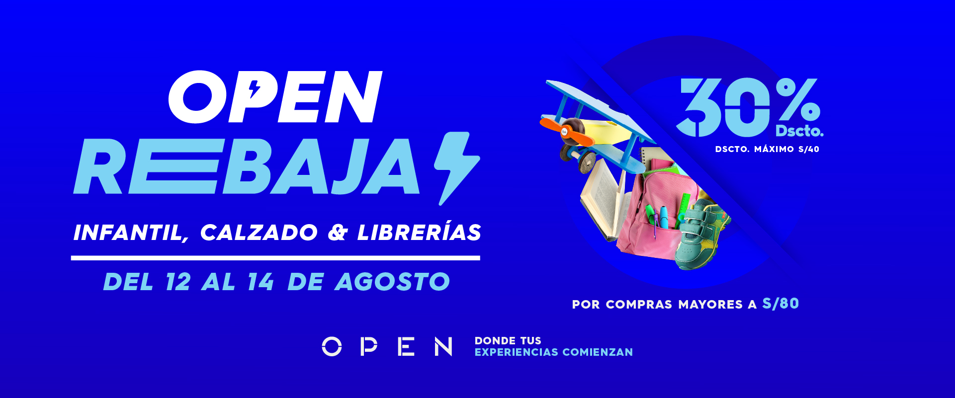 Open Rebajas Infantil, Calzado y Librerías 