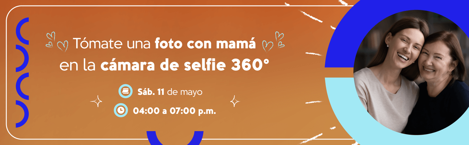Tómate una foto con mamá en la cámara de selfie 360°